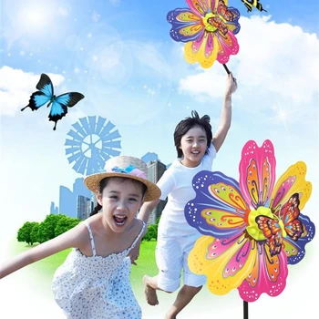 1 Бр 3D Пеперуда на Цвете Вятърна Мелница Вятърна Фабрика за Домашно Градина Украса на Двора Детска Играчка