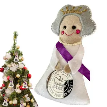Кралица Елизабет II Войлочное Украса на Кралица Незабравим Украса На коледната Елха Декор Коледно Платиновое Юбилейното Украса