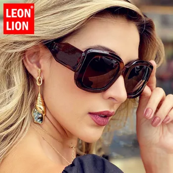 LeonLion Извънгабаритни Очила Дамски 2021 Маркови Дизайнерски Слънчеви Очила Дамски/Мъжки Луксозни Големи Очила Реколта Gafas De Sol Mujer