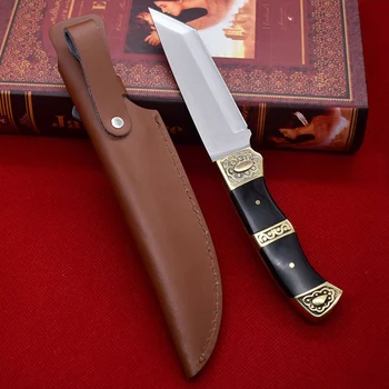 Остър прав нож с висока твърдост 5cr13mov стоманен нож къмпинг тактически нож открит инструмент за самозащита