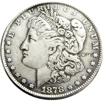 Монета-копие на американския долар 1878 г.-CC Morgan със сребърно покритие