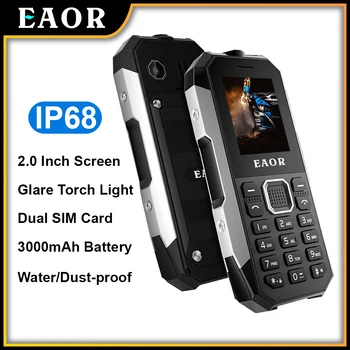 EAOR IP68 Здрав Телефон Водоустойчив, Прахоустойчив Телефон с Qwerty Dual SIM 3000 mah Голяма Батерия Бутон Функция на Телефона Телефон с Фенерче