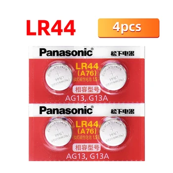 4 бр./лот PANASONIC Оригинален LR44 A76 1,5 Алкални Батерии AG13 SR1154 357 Бутон Батерия 0% Hg.календар. за калкулатор