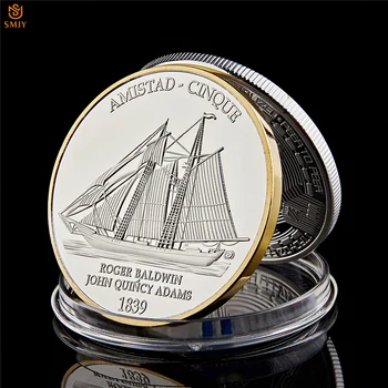 1839 САЩ Amistad Cinque Кораб от Гражданската Война Годишнина на САЩ Предизвикателство Цената на Монети с Колекционерска стойност Занаяти и Сувенири Икони Подаръци