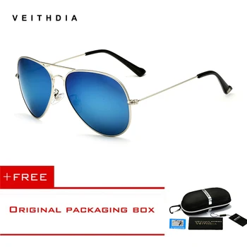 Слънчеви очила VEITHDIA Fashion авиационна sunglass Поляризирани Слънчеви Очила за Мъже/за Жени с Цветно Отразяващи Покритие За Шофиране Слънчеви Очила