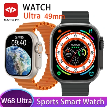 Спортни Смарт часовник Серия 8 W68 Ultra 49 мм 2,0 Голям Екран 450 mah Батерия, Bluetooth Предизвикателство Безжична Зареждане NFC, GPS Умен Часовник