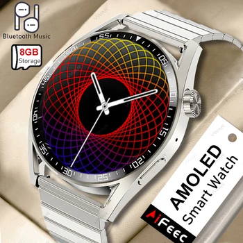 2022 Новите Смарт часовници с памет 8G AMOLED 454*454 HD, които се показват Винаги време на повикване, Bluetooth, Умни Часовници За Мъже, Слушалки Huawei TWS