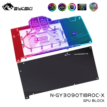 Воден блок Bykski GPU се Използва за видеокартата GALAXY RTX3090Ti Boomstar OC с заден панел, меден охладител VGA N-GY3090TIBROC-X