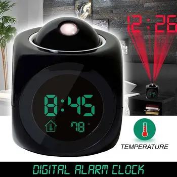 Проекция Цифров Времето LCD Дисплей Повторение на Часовника Алармен Звънец Дисплей Осветление Led Проектор Домашни Часовници Осветление Настолни Часовници