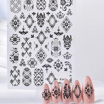 3D Стикери за Дизайн на Ноктите Дамасские Лозя Листа Геометрия Тайна за Нокти, Стикери Художествени Декорации Переводные Етикети