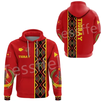 Tessffel най-Новата Африканска Държава Етиопия Tigray Флаг Ретро Harajuku Спортен Костюм 3DPrint Мъжки/Женски Пуловер Смешни Ежедневни Блузи А26