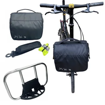 Сгъваеми Велосипедни Предната Чанти Panniers Използват За Brompton Велосипедна Bag Чанта За Съхранение Чанта За Камера, С Водоустойчив капак Определяне на Алуминий