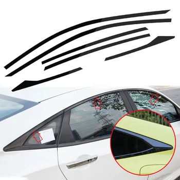Лъскаво Черен Рамката На Прозорец, Хром За Премахване На Затъмнени Апликации Общи Етикети За Honda Civic Седан 2016-2021