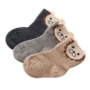 3 чифта/лот, памучни Чорапи за момчета, Висококачествени Бебешки Чорапи За момичета, Чорапи от 1 до 7 години, Сладки бебешки чорапи с изображение на лъв