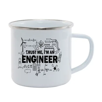 Кафеена Чаша за Къмпинг от неръждаема Стомана, Подарък, Повярвай Ми, аз съм инженер, Чаши за Рожден Ден, Коледа, Сватба На Открито, Метална Чаша эмалированная