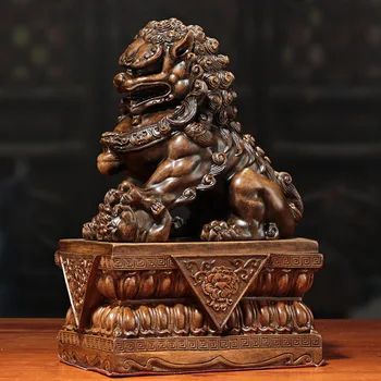 Китайски Лъв Украшение Пекин Лъв Смола Занаят Дома Всекидневна Декор Магазин За Отваряне На Подарък