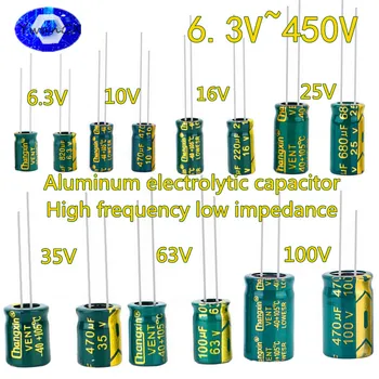 Висока честота на Електролитни кондензатори с 6.3 10 16 25 35 50 400 450 В 22 icf 100 uf 220 icf 330 470 uf uf 680 1000 uf uf