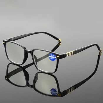 Квадратна Дограма Анти-синя Светлина Очила За Четене Мъжки Дамски Унисекс Ретро слънчеви Очила с Висока разделителна способност с Диоптриями +1.0 +1.5 +2.0 2.5 До 4.0