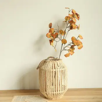 Кръгла клонка евкалиптово дърво есента на Изкуствени Цветя, artificiales изкуствени листа украса за декор за хола plantas