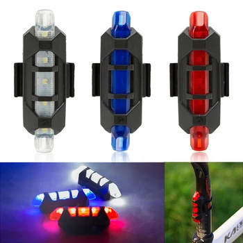 4 Режима на Велосипеди Заден Фенер LED USB Акумулаторна Лампа за Планински Велосипед Водоустойчив Задна Светлина МТБ Велосипедни Аксесоари за Колоездене