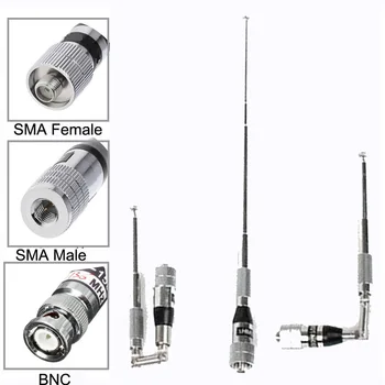 1 М Scalable 118-136 Mhz Штыревая Телескопична Антена SMA Мъжки/SMA Мъжки/BNC Plug Многократна Употреба за Авиационни Радио Airband