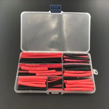 1 комплект = 150 БР 7,28 м черен и червен 2: 1 Гама от Термоусадочных тръби, автомобилни кабелни ръкави, комплект кабели