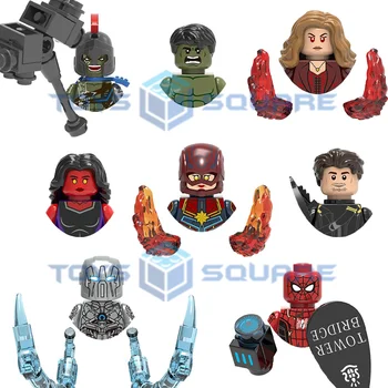 Hawkeye captain Marvel Червена Hulk, Spider-Man Scarlet Witch Събирам Модел градивните елементи на MOC Набор от Тухли Подаръци Играчки
