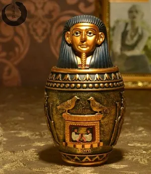 Древен Египет Котките Бог Канопная Банка За Съхранение на Статуи на Фараон Свети Смола Изкуството и Занаятите Декорация на Дома