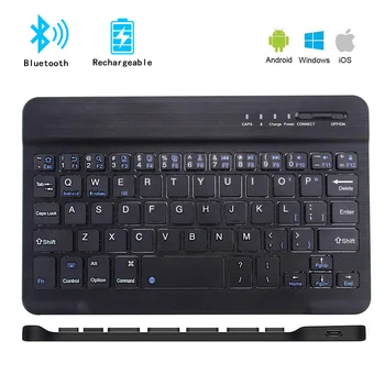 Клавиатурата е Безжична Bluetooth Клавиатура за Таблета, Лаптоп, Телефон, Мини Акумулаторна Безжична Клавиатура