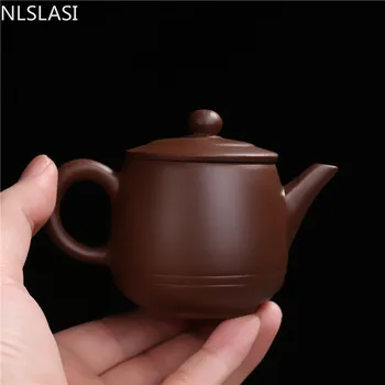 NLSLASI 90 мл саксии Китайски стил Чай Yixing Zisha Чайник, Ръчна изработка Чайник Пътен чай Китайска Чаена Церемония Подарък tetera