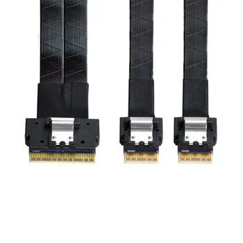 Xiwai Двойна СФФ-8654 4и 38Pin до ультрапорту PCI-E Slimline SAS Slim 4.0 СФФ-8654 8и 74pin Кабел 40 см PCI-Express