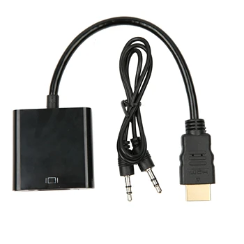HD HDMI Порт, съвместим с щепсела VGA Женски VGA Аудио Конвертор на Видео Адаптерные кабели HDMI-съвместим кабел-VGA HD 1080P