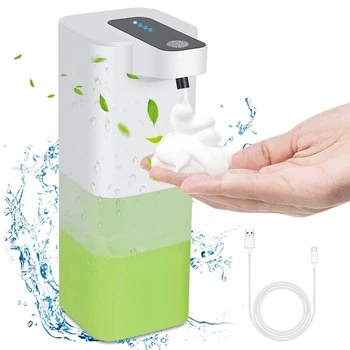 Автоматично дозиране система сапун със сензор, 400 мл, USB Акумулаторна Опаковка сапун на пяна, IPX4 водоустойчив, безконтактно