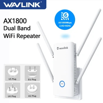 Wavlink Пълен Gigabit ethernet Безжична WiFi Ретранслатор AX1800 МУ-MIMO WiFi 6 Mesh Удължител Диапазон двойна лента Безжичен Усилвател на Сигнала WPS AP