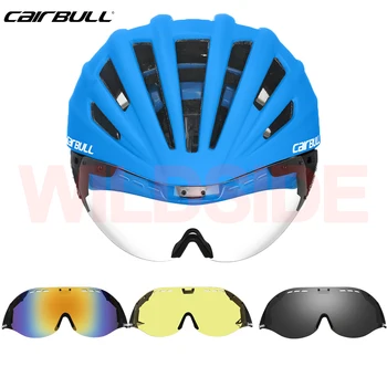 CAIRBULL Ultralight Велосипеден шлем Casco Ciclismo със Сменяем обектив Goggle TT възрастен каска за езда за мтв Велосипед Състезателна Каска