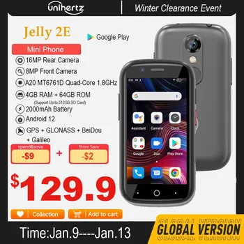 Световната премиера на Unihertz Jelly 2E Mini е Смартфон с Android 12 Отключени 4 GB 64 GB Мобилен телефон 2000 mah 16 MP 4g Мобилни Телефони