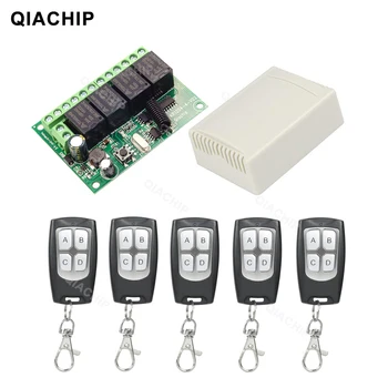 QIACHIP 433 Mhz RF Дистанционно Управление на Универсален Безжичен Ключ DC 6 В 12 В 24 В 4CH RF Релеен Приемник и Предавател Ключодържател