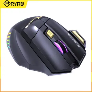 RYRA Bluetooth и USB Двойна модел 7 бутона на Мишката безжична RGB акумулаторна тъпо 2,4 G 3200 dpi устойчива на плъзгане детска мишка За Компютър PC