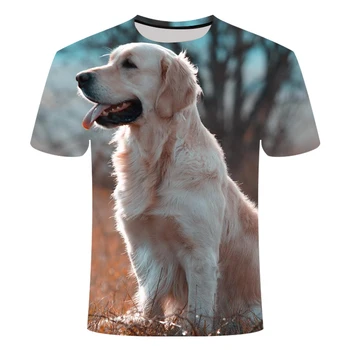 Тениски с 3D принтом за домашните кучета Лабрадор Ретривър, голяма тениска с изображение, можете да настроите Размера на деца и възрастни (от 4 до 20 години Оверсайз