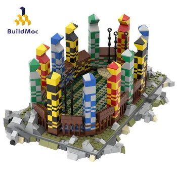 Buildmoc Творчески Експерт Магическа Школа Квидичс Игрище Спортна Площадка Архитектура Градска Къща MOC25430 градивните елементи на Играчки за деца