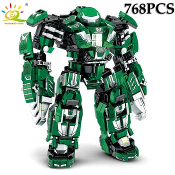 HUIQIBAO Момчета САМ Супер Armor Робот Модел Строителни Блокове Военен Войн Кожа Фигурки Оръжие Тухли Играчки За Деца Подаръци