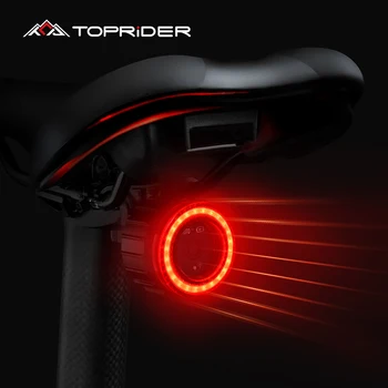 TOPRIDER Велосипеден Фенер Led Велосипеден Водоустойчив USB Зареждане Задна Светлина Велосипеден Фенерче Автоматично Разпознаване на Спирачки Интелигентен Задна Светлина