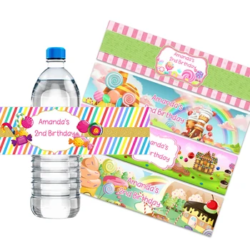 30шт Бонбони, Сладолед, Сладки Рожден Ден Декор Етикети за Поръчка На Детски Душ Рожден Ден Парти Персонализирайте Всички Текстови Етикети Candy Land World