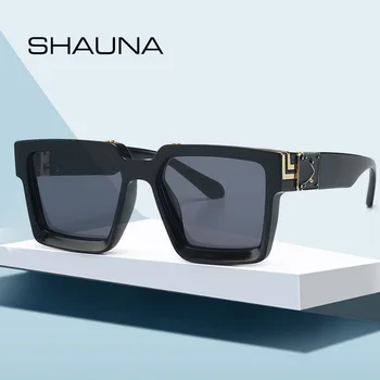 SHAUNA Ретро Квадратни Слънчеви Очила Дамски Ins Популярни Слънчеви Очила Мъжки UV400