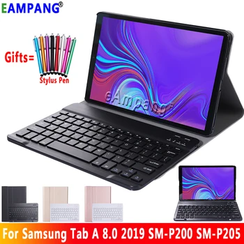 За Samsung Galaxy Tab A 8,0 2019 (версия на S Pen) Калъф за клавиатура P200 P205 SM-P200 SM-P205 Кожен Калъф за безжична клавиатура