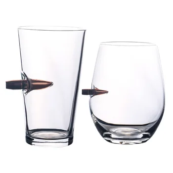 Куршум стъкло Творчески Уиски Кристал с Куршум Ром Бар Кристални Чаши Шипове бойна глава Чаши за Водка, Бира Чаша за Пиене