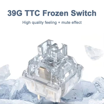 Актуализация на TTC Frozen Switch V2 Механична Клавиатура Безшумен Тъпо Линеен 39g 3 контакт същото усещане, че ръцете и златен Розов Прозрачен RGB