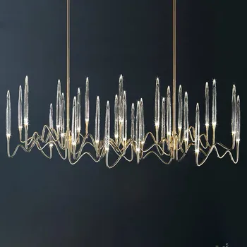 2022 модерна луксозна led кристален полилей сватбена украса разклонение на дърво лампа за хранене, спални снимка лампа