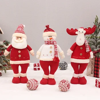 Кукла на Дядо Коледа Коледна Украса Лосове Плюшен Снежен човек Кукла Коледно Дърво Украса за Дома 2023 Нова Година Навидад Подарък