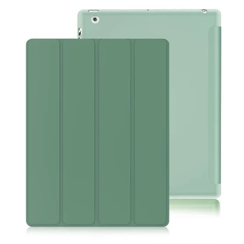 За iPad 2 3 4 Калъф Кожен флип-надолу капак за iPad 2 Калъф A1396 Интелигентни Поставка Притежателя Основно за iPad 4 Калъф A1458 A1460